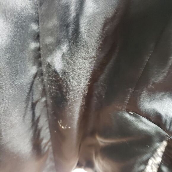 Women's Calvin Klein Grey Fuzzy Wool Blend Hooded Double Breasted Short Coat 02 - Picture 14 of 14